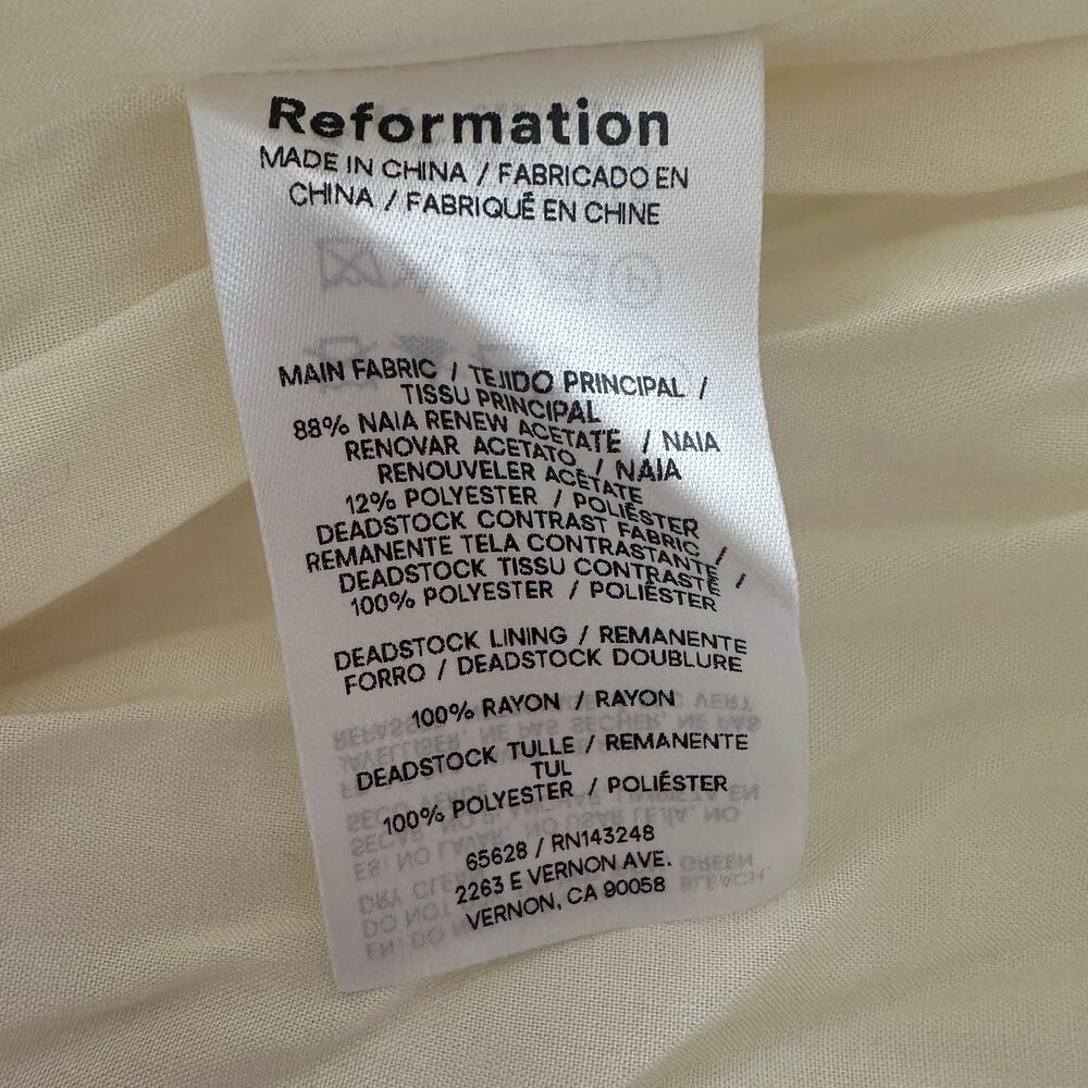 Reformation Rosy Dress Ivory NEW NWT - Picture 7 of 11